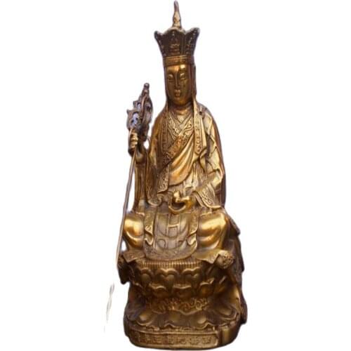 China Brass ksitigarbha bodhisattva statue Fengshui worship Deity Statue