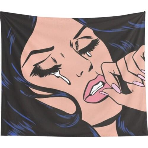 Comic Girl Tapestry Wall Cloth Sexy Women Bedroom Drom Decor Retro Wall Art Decor Tapestries Hanging BohoTapestry Psychedelic