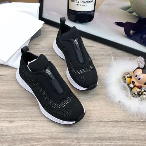 Hot Sell Womens Sneakers New Arrival Fashion Designer Trainers Knitting Zipper Casual Shoes Luxury Brands Light Running Shoes