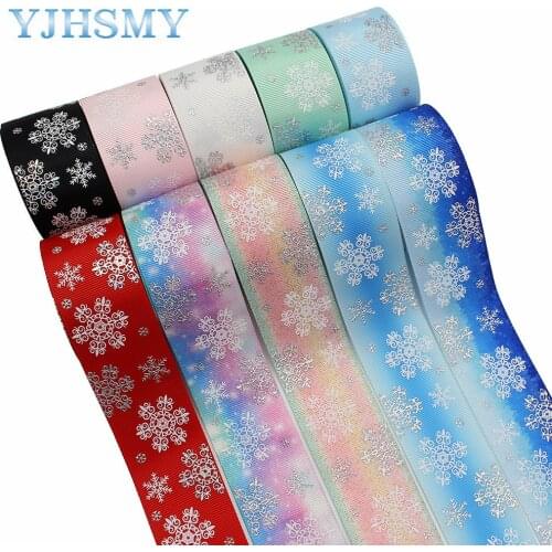 L-20819-851 1-1/2”Laser snowflake print Pattern Ribbon , 5 yards DIY handmade hair accessories Material , Bow Decoration