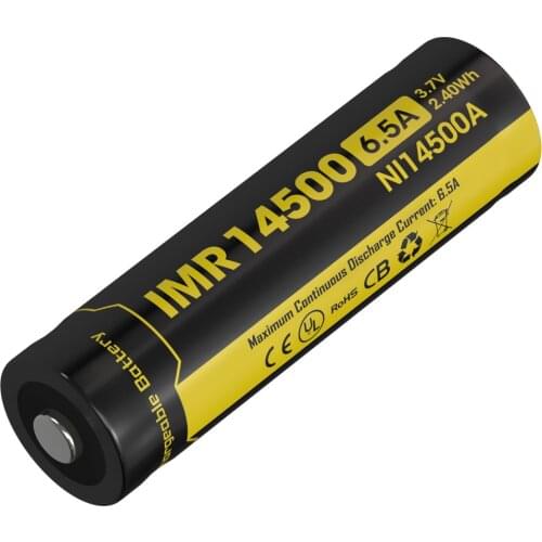 Nitecore NI14500A 650mAh 14500 Li-Ion Rechargeable IMR Battery 3.7V