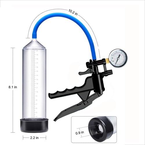 Male Hand Drive Penis Pump Enlarger Enlargement With Master Pressure Gauge Extension For Male Help Penis Extender Vacuum pump