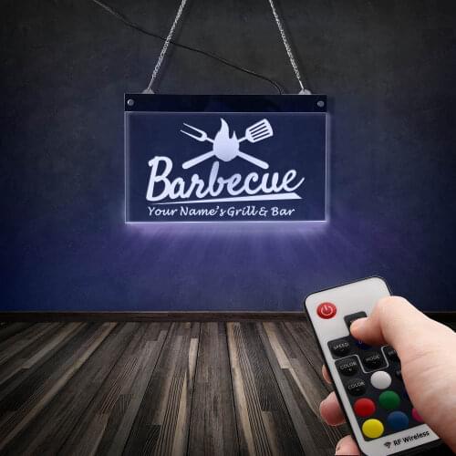 Grill Bar Barbecue LED Lighting Neon Sign Chef Gift BBQ Restaurant Roast Meat Shop Business Bright Neon Light Colors Changeable