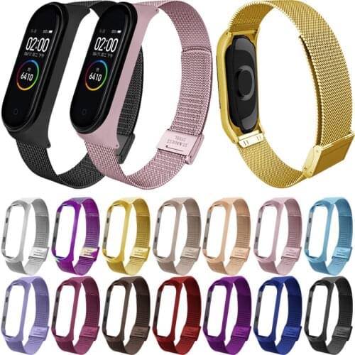New 1PC Strap For Xiaomi Mi Band 3 4 Wrist Metal Bracelet Screwless Stainless Steel MIband for Mi Band 4 3 Strap Wristbands