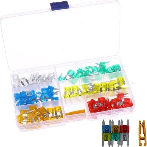 New 120 pcs/lot Mini Blade Fuse Assortment Set Auto Car Motorcycle SUV FUSES Kit CN3 Fuse Clip