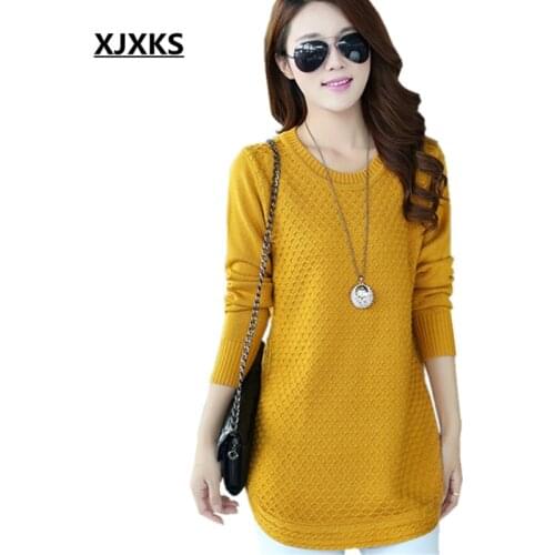 New 2019 Autumn winter sweater plus size long section Korean style loose plus size pullover sweater knitted wool vetement femme