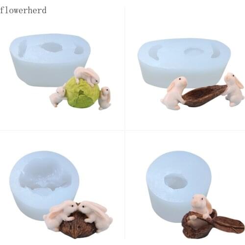 New Rabbit Liquid Silicone Mold Ice Cream Mold DIY Cake Mold Handmade Soap Mold Fondant Cake Decorating Tools Chocolate Mold