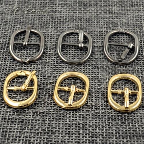 New arrived high quality 20pcs/lot gold black small oval metal shoes bags Belt Buckles DIY Accessory Sewing XK091