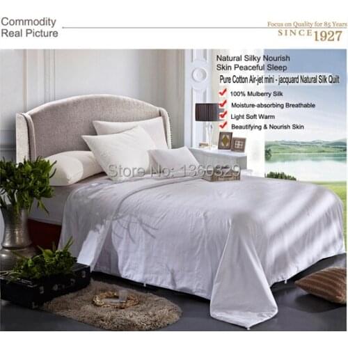 200*230cm 100%Mulberry Silk Blanket Winter Quilt White Silk Comforter Brands Silk Blanket Winter edredon Queen japanese futon