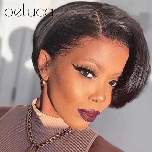 Peluca Front Lace Wigs Short 131 Straight Hair Wigs Brazilian Human Hair Wig For Women Remy Hair Wig High Quality Wholesale