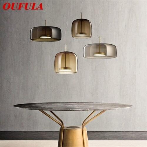 OUFULA Nordic Simple Pendant Light Contemporary LED Lamps Fixtures for Home Dining Room Decoration
