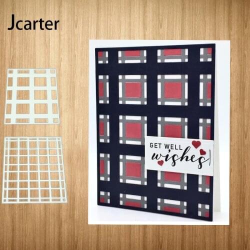 Rectangle Grid Background New Design Metal Cutting Dies Craft Stencil Scrapbooking Handmade Card Make Shape Album Decor Model