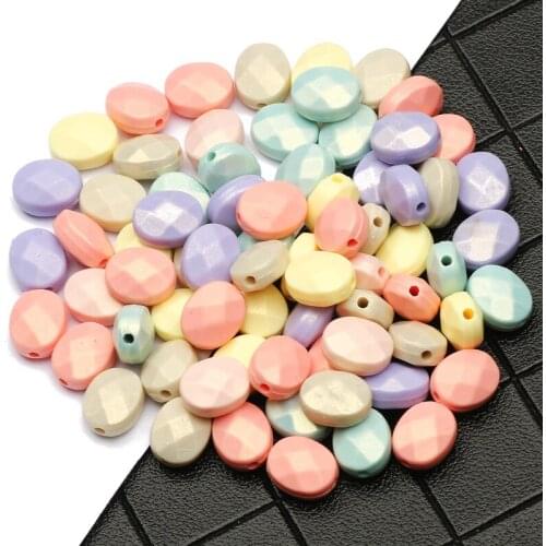 Mixed Color Acrylic Charm Oval Spacer Beads For Jewelry Making DIY Handmade Necklace Bracelet Accessories 10x8mm