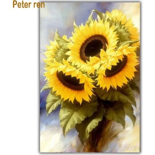 Crafts Diamond painting flower cross stitch diamond embroidery 5d Square/Round diamond Mosaic Rhinestone Home Decor "sunflower"