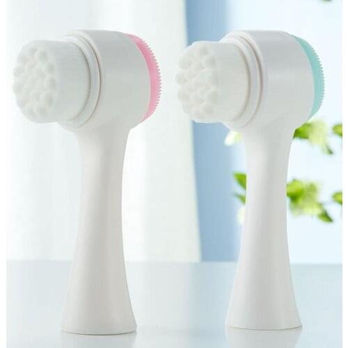 Facial Cleansing Brushes Both sides of the brush are antibacterial, soft and elastic, made of fiber and silica gel