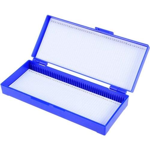 Microscope Slide Box Biological Pathology Holds Up to 50 Pcs Slides Bio Slice Box Slots Rectangular Microscope Glass Slide Box