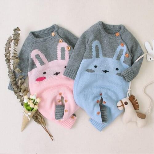 Knitted Baby Clothes Jumpsuit Autumn Winter Baby Romper Long Sleeve Infant Boys Girls Romper Animal Toddler Jumpsuit Overalls