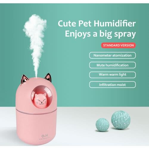 KIMRIG Ultrasonic Mini Air Humidifier 300ML Aroma Essential Oil Diffuser Home Car USB Fogger Mist Maker with LED Night Lamp