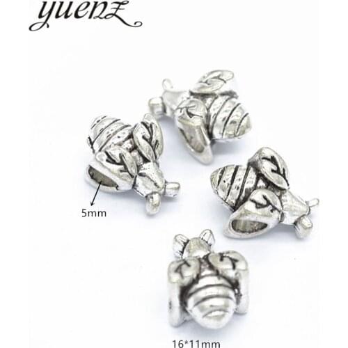YuenZ 7pcs Vintage bee Bead Charms big hole Beads European pendant fit for necklace bracelet DIY pendants 16*11mm R6