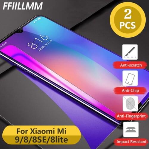2PCS/lot Protective Glass For Xiaomi Mi 9 8 8lite 8SE MIX 3 2 1 2S Tempered Glass For Mi 9 8 8SE MAX 3 2 1 HD Screen Protectors