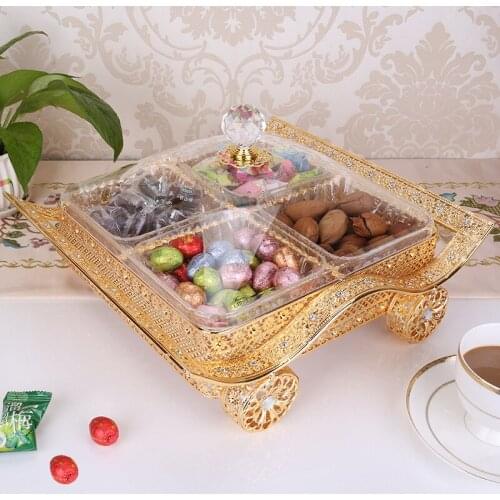 Iron art and ackle products Chinese-style split box home iron wedding candy with cover dried fruit box food storage