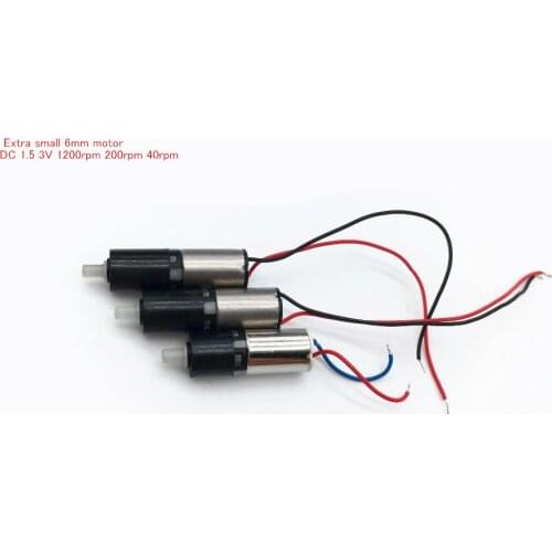1 piece Extra small 6mm hollow cup Planetary DC gear motor DC 1.5 3V 1200rpm 200rpm 40rpm Coreless Motor
