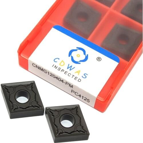 10PCS CNMG120404 PM PC4125 High Quality Black Carbide Inserts External Turning Tool CNMG 120404 CNC Lathe Cutter Tools For Steel