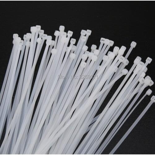 100PCS Industrial Durable Self-Locking Nylon Cable Ties 4*200 200mm white black 8 inch zip tie with push mount
