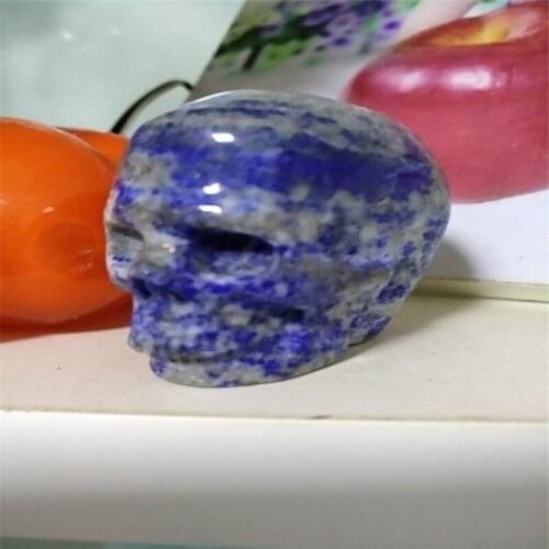 2in Natural crystal mineral specimens, lapis lazuli hand-carved skull healing