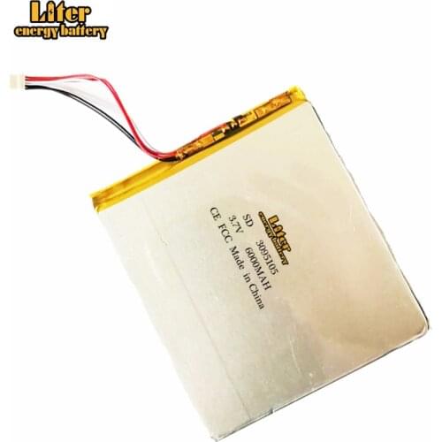 3.7V Li-Polymer 3095105 6000mah Replacement Battery For V820W Tablet 5-wire Plug Bateria Accumulator