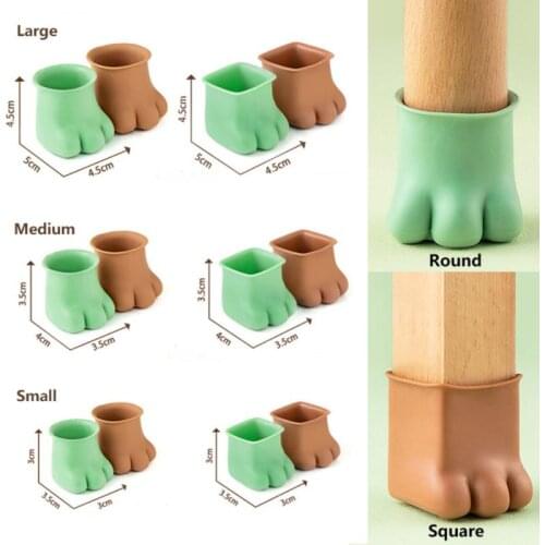 4pc Silicon Furniture Leg Protection Cover Cute Cat Paw Table Feet Pad Floor Protector For Chair Leg Anti-slip Table Legs Cover