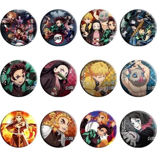 5.8cm Anime Demon Slayer Blade "Infinite Train" New Badge For Women Men Clothing Bag Enamel Pins Jewelry Accessories Giveaway