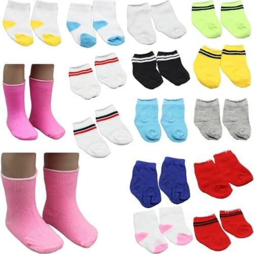 5pair/lot Doll Accessories Sock 18 Inch American And 43cm New Baby Doll Socks Free Shipping