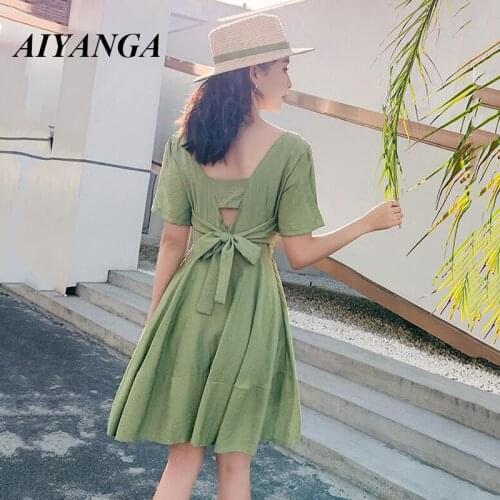 Зеленые летние платья AIYANGA China At AliExpress