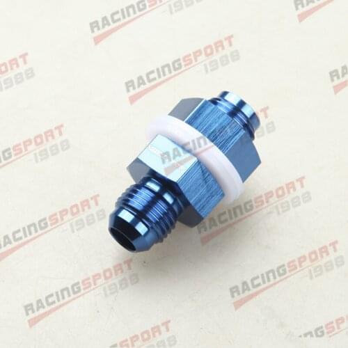 AN -8 8AN Fuel Cell Tank Adapter Bulkhead Fitting Aluminum Blue