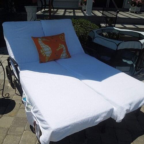 White Cotton Beach Towel Recliner Cover Cotton Beach Chair Towel Luxury Hotel Spa Chair Lounge Cover