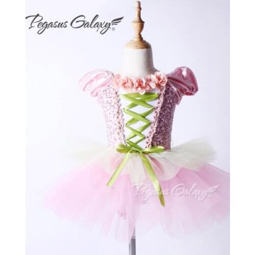 Sequin Tutu Ballet Leotard Dance Dress Girls Saia Longa Balet Dress Children Classical Ballet Dancewear Spanish Dance Costume