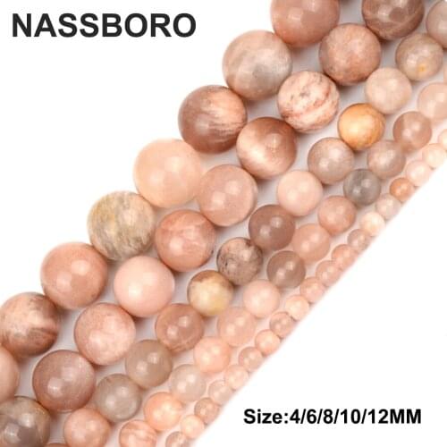 Charm Sun Stone Loose Natural Stone Beads For Jewelry Making Spacer Beads Women DIY Stone Bracelet mothers day Gift Wholesale