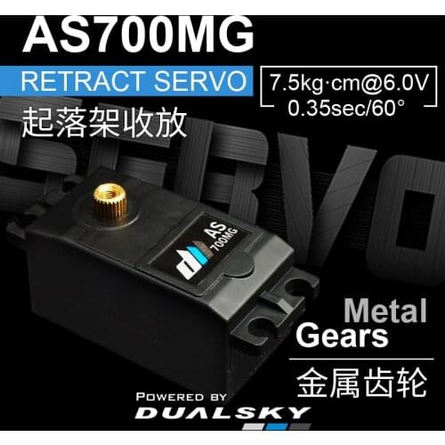 DUALSKY High-performance Analog Steering Metal Gear AS700MG, Wheel Retracting Steering Gear 30g, 7.5kg.cm @ 6.0v