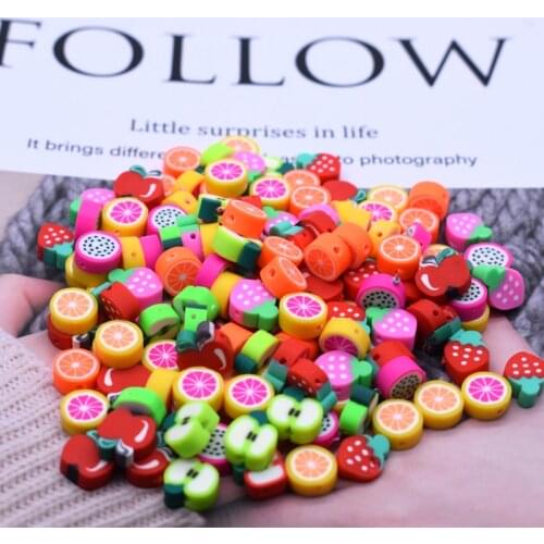 30pcs/Lot 10mm DIY Findings Clay Beads Mixed Colors Fruit Beads Polymer Clay Beads For Jewelry Making DIY Bracelet Necklace