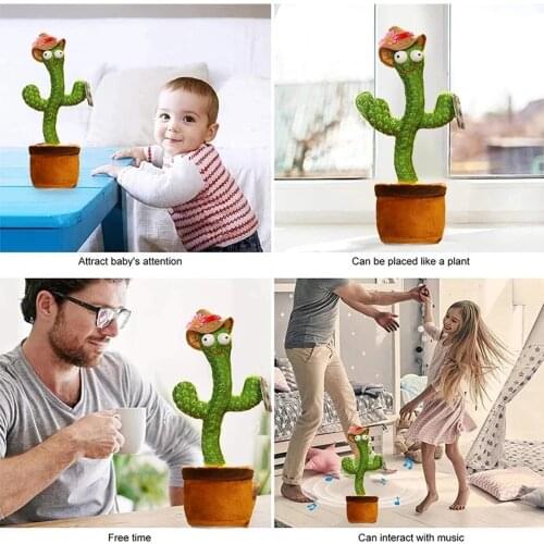 Hot Dancing Cactus Toy Electronic Toy Dancer with Dong Hair Cute Dancing Cactus Early Childhood Education Toy