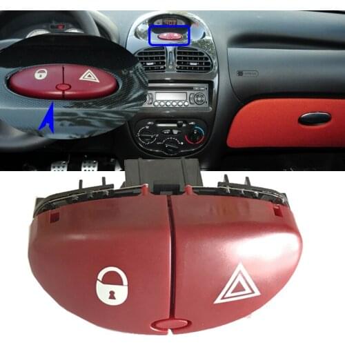 Roavia Hazard Warning Flasher Switch Dangerous Light Switch Button for Peugeot 206 207 Citroen C2 6554L0 96403778JK