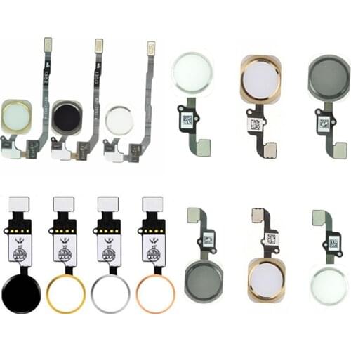 Return Back Home Button Assembly Flex Cable Sticker Menu Sensor Ribbon For iPhone 5s 6s 6 7 8 Plus SE Fingerprint No Touch ID