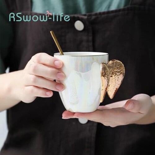 Angel Wing Fairy Cup Ceramic Coffee Cup Nordic Mark Cup Creative Wedding Companion Gift Mugs Coffee Cups Milk Cups