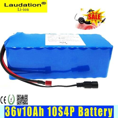 Laudatio 36v Battery 36v 10Ah 18650 Li-Ion Battery 10S 4P 36V 10Ah 800W High Power and Capacity Motorcycle Scooter with BMS