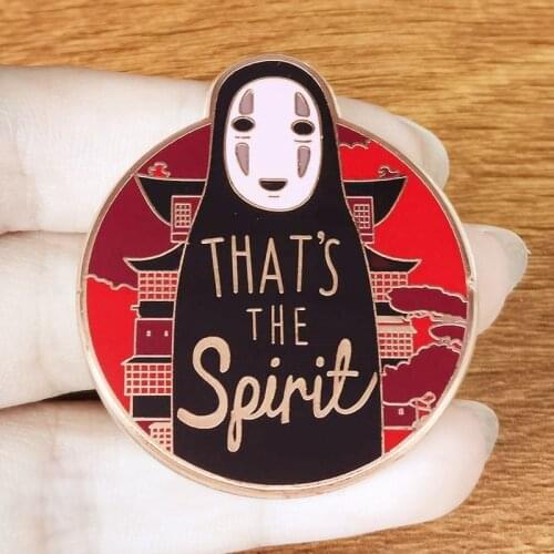 Anime No Face Thats The Spirit Kaonashi Brooch Pins Enamel Metal Badges Lapel Pin Brooches Jackets Fashion Jewelry Accessories