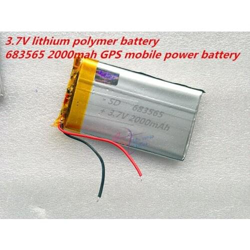 MP3 MP4 battery 3.7V lithium polymer battery 683565 2000mah GPS mobile power battery