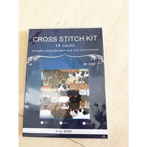 N Cats ,Counted Cross Stitch 14CT Cross Stitch Sets Wholesale cartoon Cross-stitch Kits Embroidery Needlework