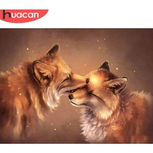 HUACAN 5d Diamond Painting Fox DIY Mosaic Needlework Full Square/Round Drill Diamond Embroidery Animal Home Decor Kits