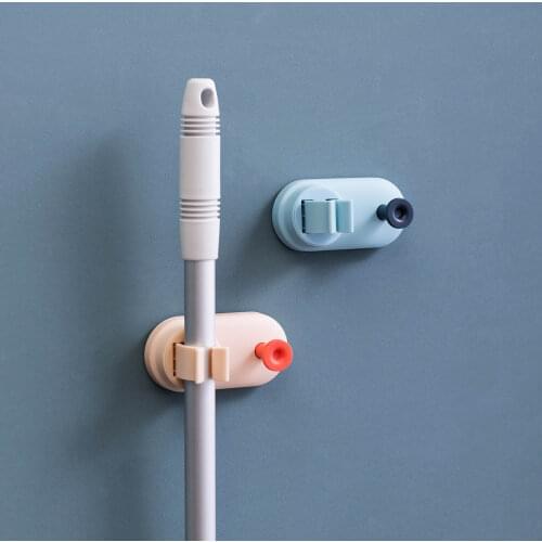 2PCS Suction Cup Wall Mop Hook Hanging Rack Powerful Traceless Broom Shelf Mop Clamp Stand Holder